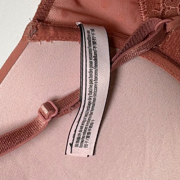 Victoria's Secret 32D Full Coverage Push Up Bra Lace Racerback Mauve front close - Picture 10 of 10